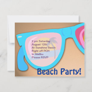 Beachy Shades Beach Party Time Einladung