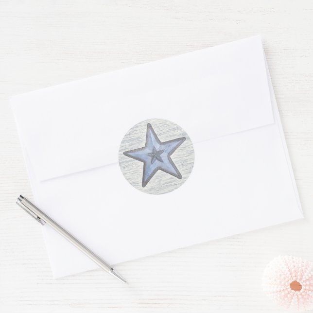 Beachy Star Runder Aufkleber (Umschlag)