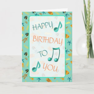 Beachy Themed Happy Birthday Card Karte
