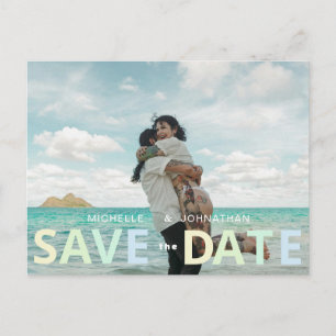Beachy Wedding Save the Date Foto QR Code Postkarte