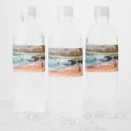 Beachy Wedding Water Bottle Gift Wasserflaschenetikett