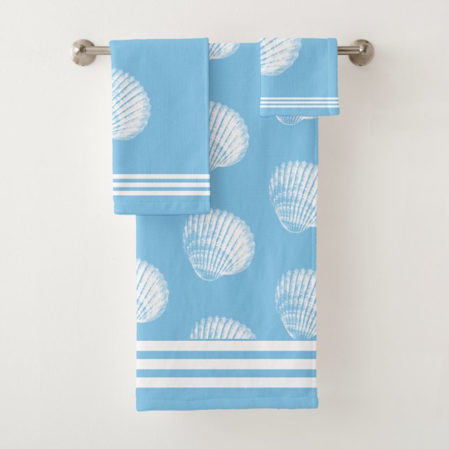Beachy weiße Streifen u. weißes Badhandtuch Set (Insitu)