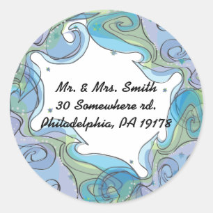 Beachy Wellen-Schläger Mitzvah Runder Aufkleber