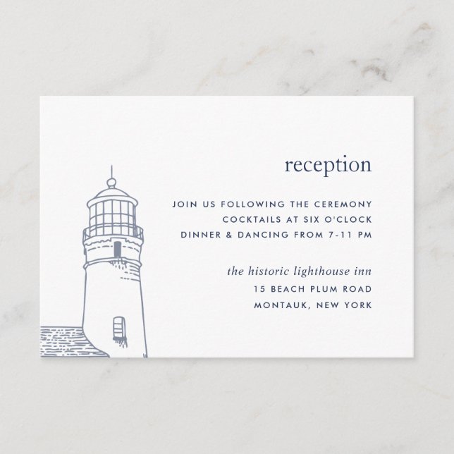 Beacon | Nautical Lighthouse Empfang Card Begleitkarte (Vorderseite)