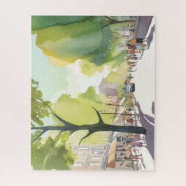 Beacon Street Sommer | Boston, MA Aquarell Puzzle