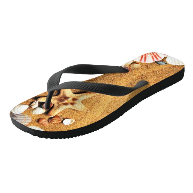 Beacy Flip Flops mit Beach Image (Schrägansicht)