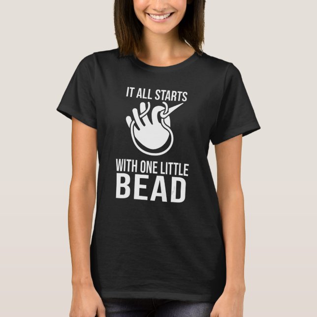 Bead Noun Definition Beadwork Hand Stitchi T-Shirt (Vorderseite)