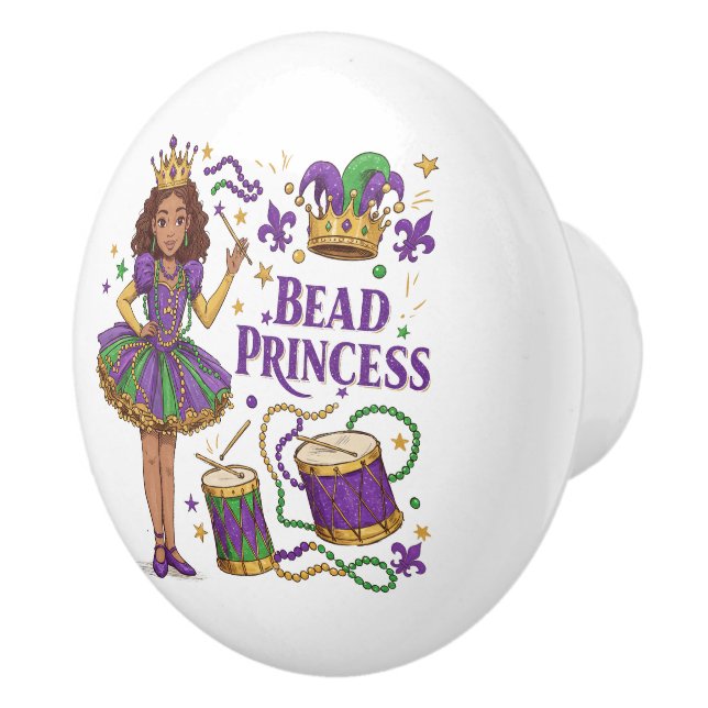 Bead Princess - Mardi Gras Keramikknauf (Rechts)
