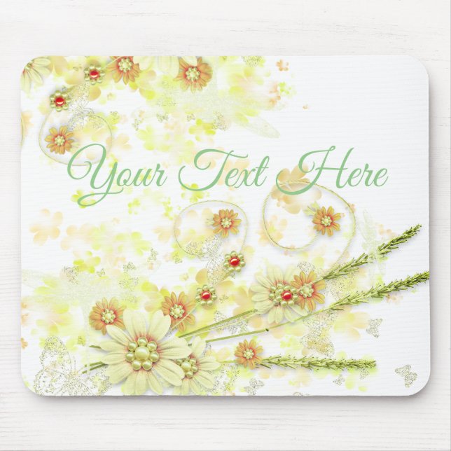 Beaded Floral Mousepad (Vorne)