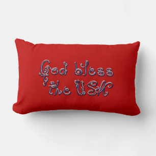 Beaded God Bless USA-Lumbar Kissen