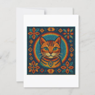Beaded Kitten Look Design Postkarte