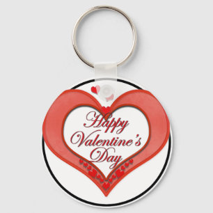 Beaded Red Heart Valentine Schlüsselanhänger