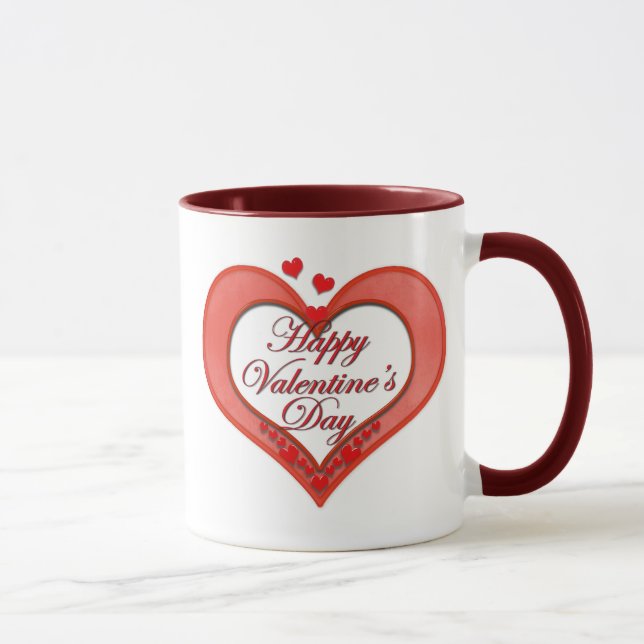Beaded Red Heart Valentine Tasse (Rechts)