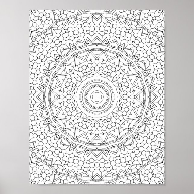 Beaded Star Geometry Coloring Page Pattern Design Poster (Vorne)
