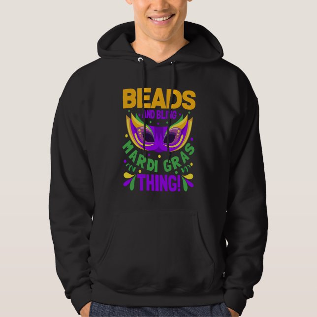 Beads And Bling Mardi Gras Thing Hoodie (Vorderseite)