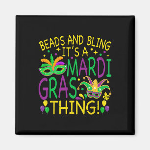 Beads Bling Mardi Gras Thing Carnival Party Männer Magnet
