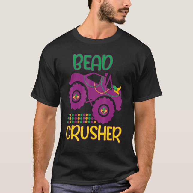 Beads Kreuzfahrer Monster Truck Funny Mardi Gras P T-Shirt (Vorderseite)