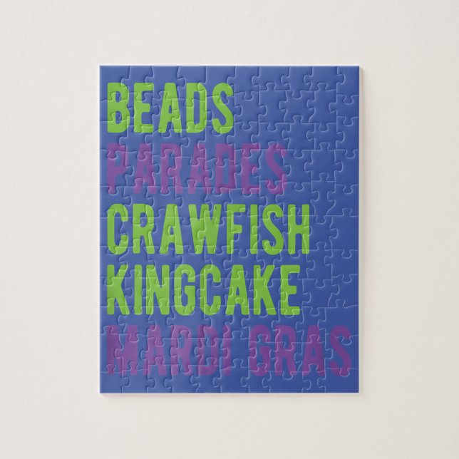 Beads Parades Crawfish Kingcake Mardi Gras Puzzle (Vertikal)