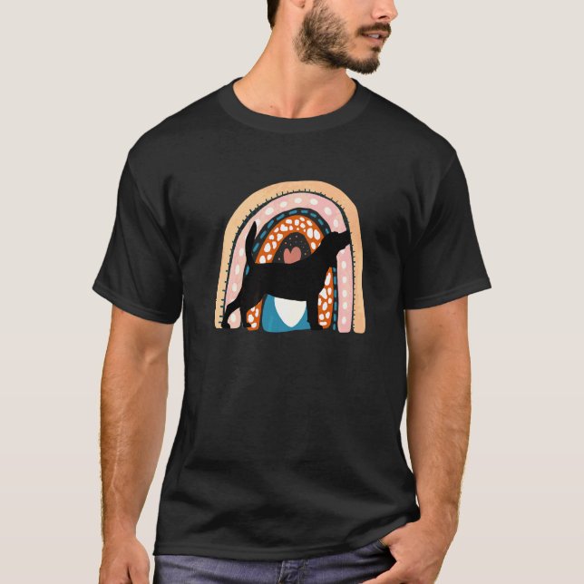 Beagel Hund mit gemustertem Regenbogen   T-Shirt (Vorderseite)
