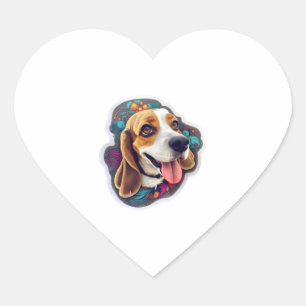 BEAGLE 4 Herz-Aufkleber