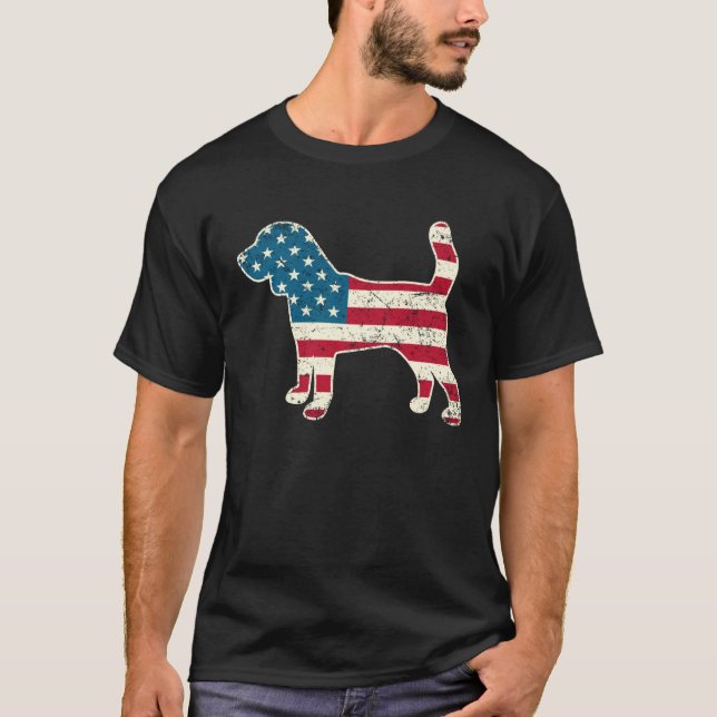 Beagle 4th of July Dog  Men Women USA American Fla T-Shirt (Vorderseite)