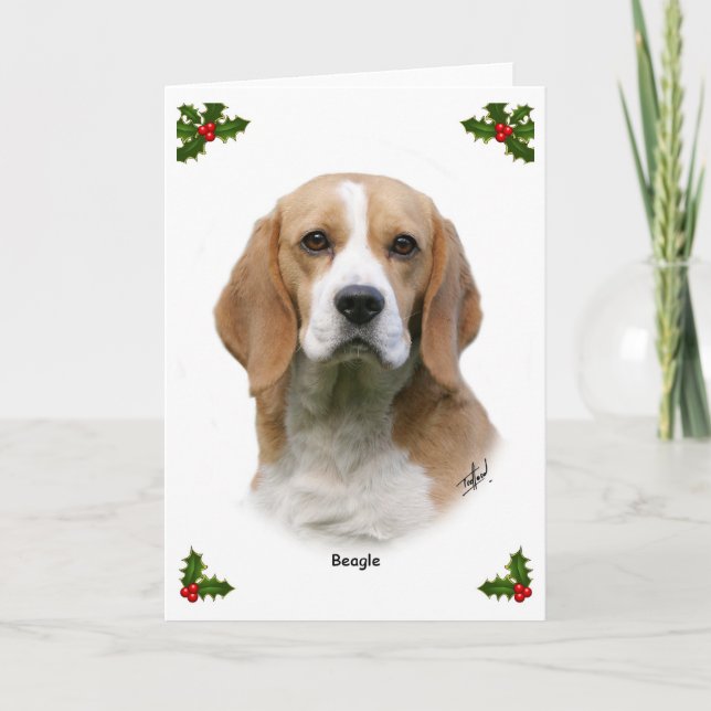 Beagle 9Y313D-038 Feiertagskarte (Vorderseite)