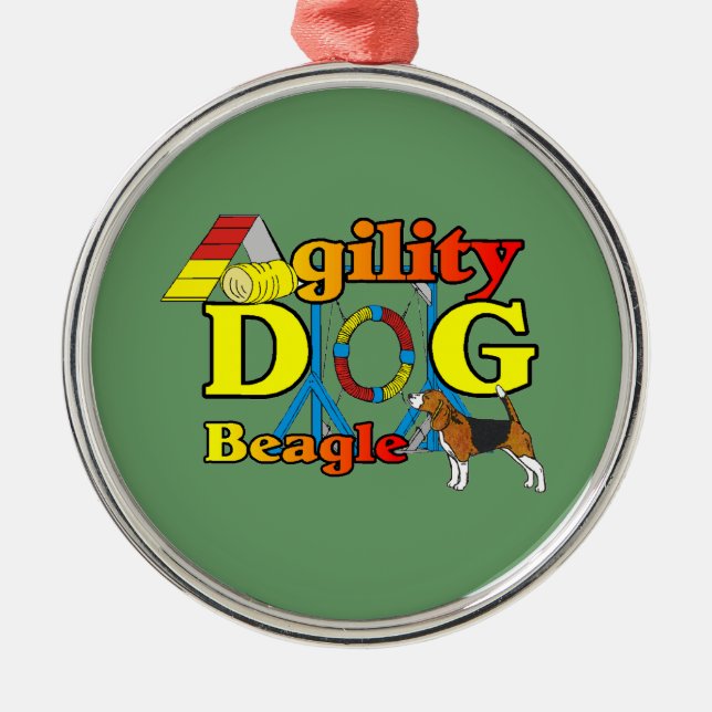 Beagle Agility Geschenke Ornament Aus Metall (Vorne)