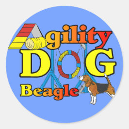 Beagle Agility Geschenke Runder Aufkleber