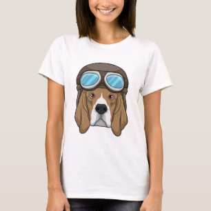 Beagle als Pilot mit Pilotin T-Shirt