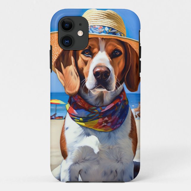 Beagle am Strand, Sommergeschenk für Hundefreunde Case-Mate iPhone Hülle (Rückseite)