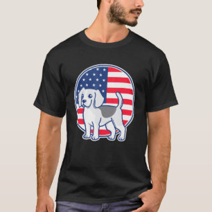 Beagle America Flag Hunde Rasse 4 Juli Patriot T-Shirt
