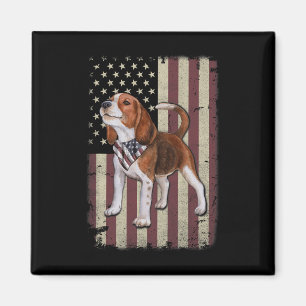 Beagle American Flag Bandana Patriotisch 4. Juli Magnet