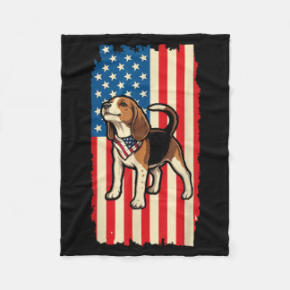 Beagle Amerikanische Flagge Patriotisches 4. Juli Fleecedecke