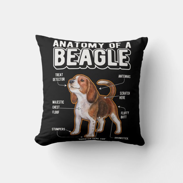 Beagle Anatomy Funny Dog Kissen (Vorderseite)