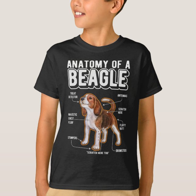 Beagle Anatomy Funny Dog T-Shirt (Vorderseite)