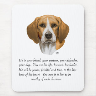 Beagle-Andenken MÄNNLICH Mousepad
