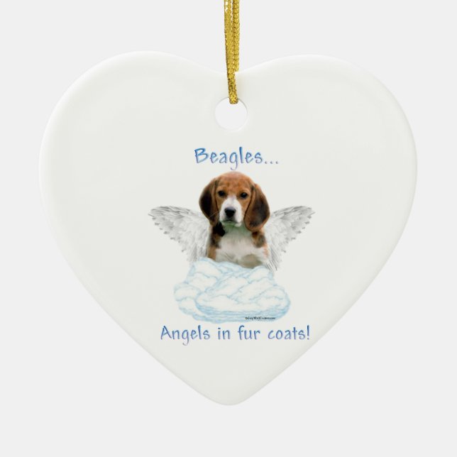 Beagle Angel Keramik Ornament (Vorne)
