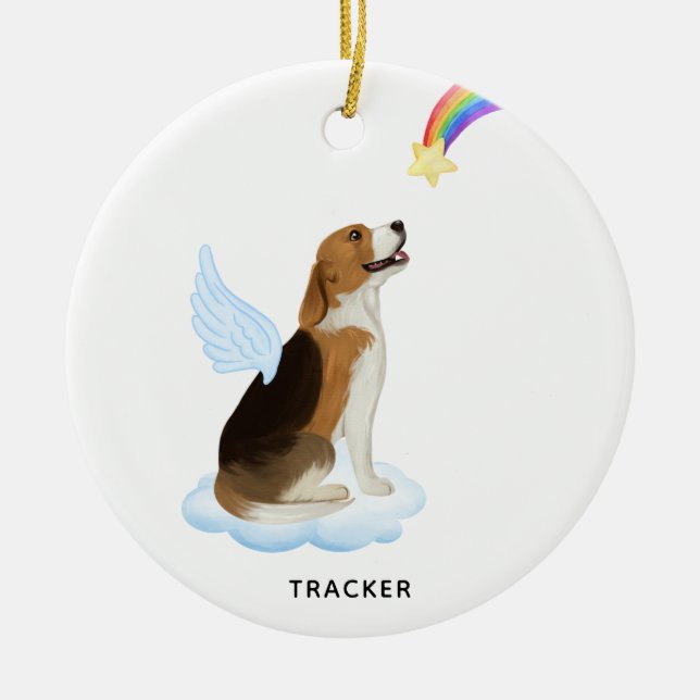 Beagle Angel Personalisierte Hundeschema Keramik Ornament (Vorne)