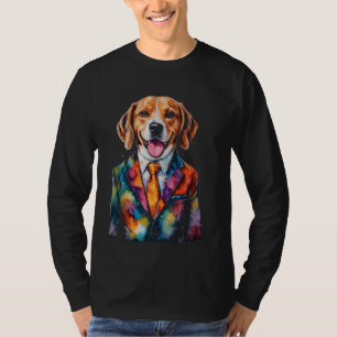 Beagle Anzug Dog Farbenfrohe Funny Funny Animal Ar T-Shirt
