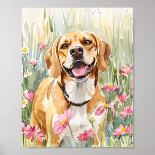 Beagle Aquarell Hundenkunst Poster