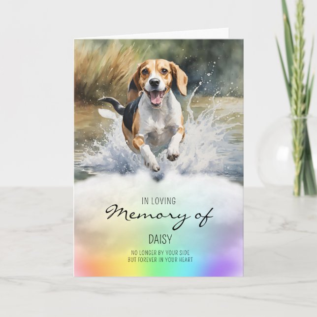 Beagle Aquarellhund-Beileid Karte (Vorderseite)