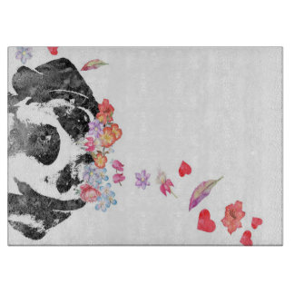 Beagle Aquarellmalerei Hunde Blume Schneidebrett