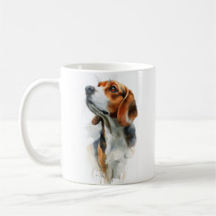 Beagle-Aquarellporträt Kaffeetasse