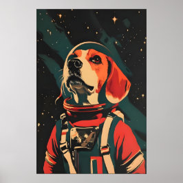 Beagle-Astronautenposter, Beagle-Retrodruck Poster