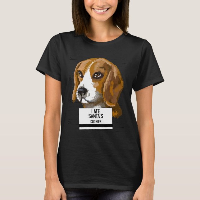 Beagle Ate Santa Cookies T-Shirt (Vorderseite)