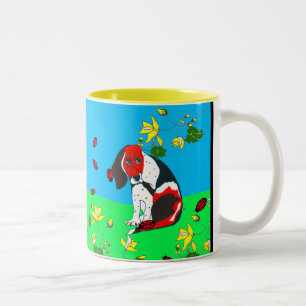 Beagle auf der Hügel-Tasse Zweifarbige Tasse