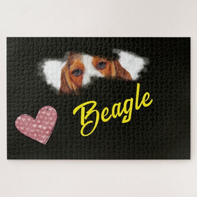 Beagle Augen Solid Color 1000 Stück Jigsaw Puzzle (Horizontal)