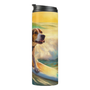 Beagle Beach Surfanstrich Thermosbecher