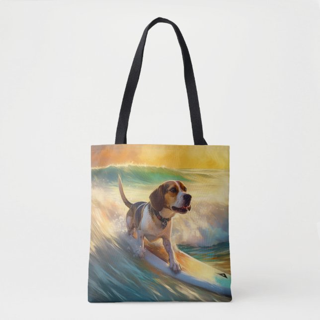 Beagle Beach Surfen Malerei (Vorderseite)