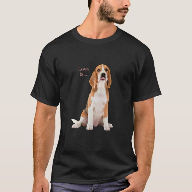 Beagle Beagle Liebe ist Hund Mama Vater Welpe Haus T-Shirt (Vorderseite)